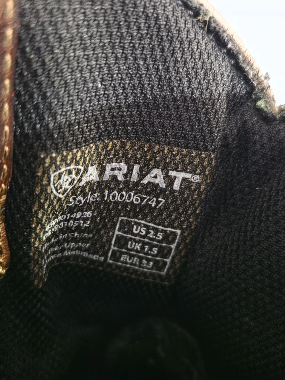 Ariat Camo Boots Youth Size 2.5